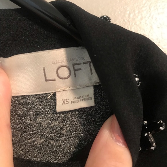 EUC Loft Peter Pan Collar Bejeweled Gems Dress - Picture 5 of 8